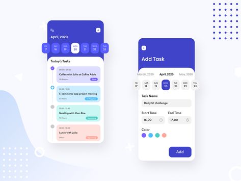 To Do App, Ui Ux 디자인, App Design Layout, Scheduling App, Mobile App Design Inspiration, Calendar App, App Interface Design, Webdesign Inspiration, Banking App