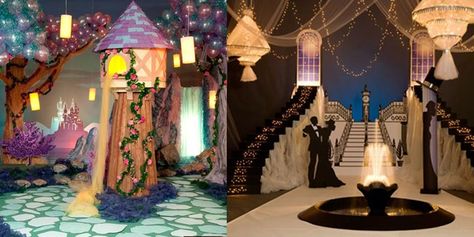 Happily Ever After Tale As Old As Time Prom Theme, Unique Prom Themes, Disney Homecoming, Faux Chandelier, Prom Committee, Prom Venues, School Dance Themes, Grand Castle, Disney Prom