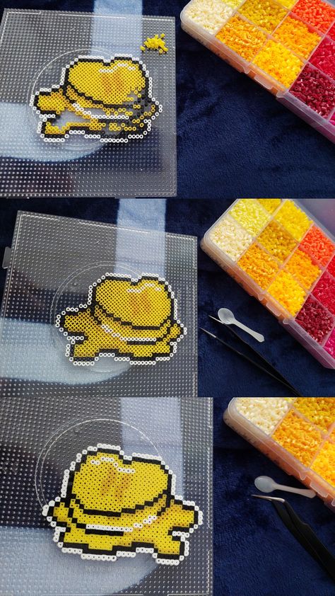 Hama Beads - Perler Beads - BTS - Butter - KPop - Korea - Perlas Fusibles Kpop Perler Beads, Bts Perler Beads, Beads Kpop, Melted Beads, Bts Diy, Ironing Beads, Easy Perler Bead Patterns, Easy Perler Beads Ideas, Easy Pixel Art