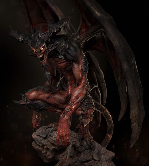 Tiago Rios Demon Artwork, Diablo Ii, Boss Music, Monster Alien, Zbrush Character, Fantasy Demon, Beast Creature, Dnd Monsters, Monster Concept Art