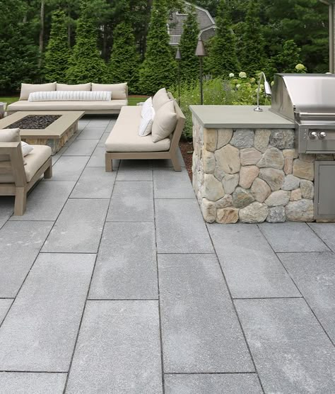 Granite Pavers - Chatham Blue | Stonewood Products Granite Pavers, Bluestone Paving, Bluestone Pavers, Large Pavers, Outdoor Pavers, Paver Designs, Pavers Backyard, Concrete Patio Designs, Bluestone Patio