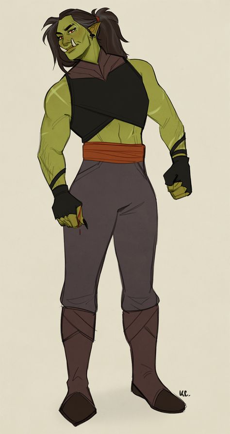 Buff Woman Drawing, Buff Women Reference, Half Orc Woman, Buff Woman Reference, Orc Character Design, Orc Oc, Orc Woman, Half Orc Female, Female Half Orc