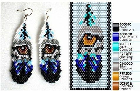 Wolf Earrings, Native American Beadwork Patterns, Seed Bead Jewelry Patterns, Beaded Flowers Patterns, Native Beading Patterns, Bead Loom Designs, Bead Weaving Tutorials, Motifs Perler, Beaded Earrings Diy