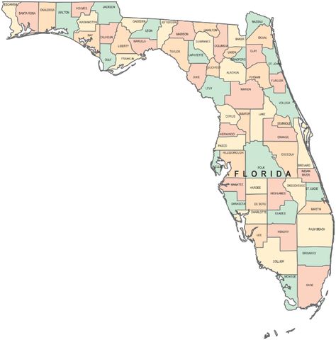 Printable Florida Map | FL Counties Map Map Of Florida Cities, Florida Gulf Coast Beaches, Florida Cities, Genealogy Map, Florida Map, Florida City, Map Of Florida, Gulf Coast Florida, County Map