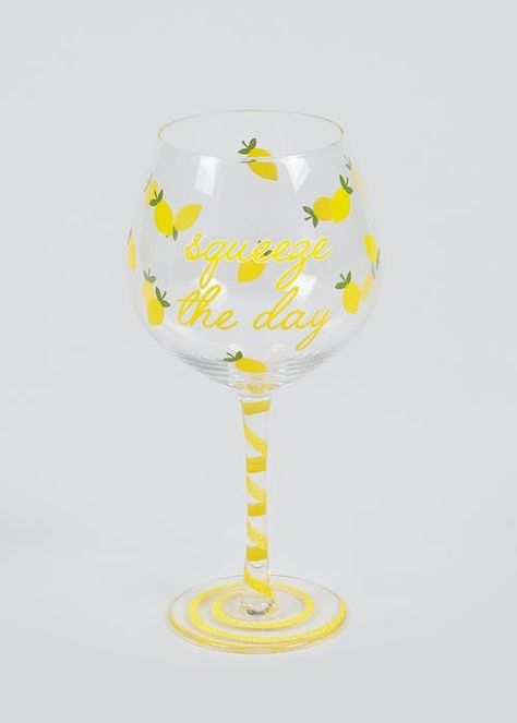 Hand Painted Glasses, Painted Glasses, Lemon Print, Spiral Design, Cocktail Glass, Fun Prints, Glass Decor, Glass Painting, Matching Items