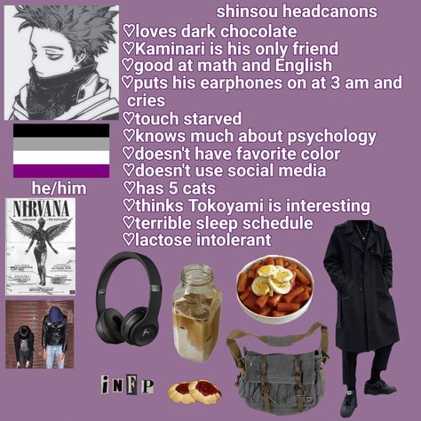 Shinsou Hitoshi Headcanons, Shinso Headcannons, Shinsou Headcanons, Shinsou Hitoshi Aesthetic, Shinso Aesthetic, Mha Head Cannons, Shinsou Hitoshi Fanart, Headcanons Ideas, Shinsou Fanart