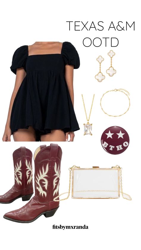 TEXAS A&M OOTD #outfitinspo #outfit #outfitinspiration #gamedayoutfit #gamedayfit Aggie Gameday Outfit, Tech Outfit, College Gameday Outfits, Football Game Outfit, Game Day Outfit, Western Style Outfits, Country Concert Outfit, Sorority Outfits, Football Outfits