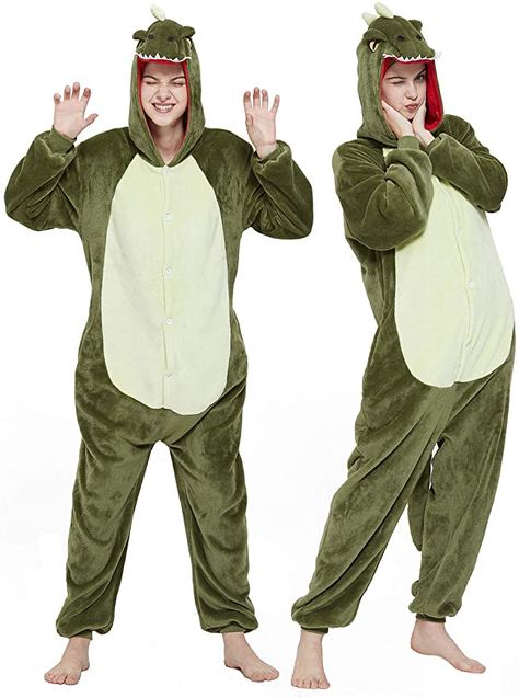 Animal Pajamas Onesies, Animal Halloween Costume, Dinosaur Onesie, Animal Halloween Costumes, Winter Sleepwear, Animal Onesie, Onesie Costumes, Animal Pajamas, One Piece Cosplay