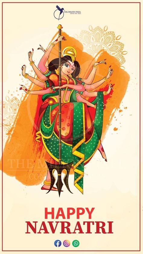 Navratri Poster Navratri Poster, Navratri Wishes, Happy Illustration, Indian Illustration, Whatsapp Profile Picture, Goddess Durga, Happy Navratri, Amazing Nature Photos, Durga Puja