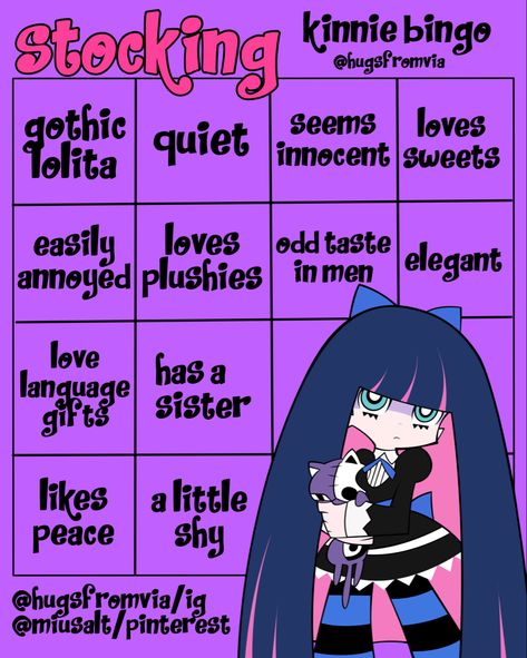 Tomoko Kuroki Kinnie Bingo, Sans Kinnie Bingo, Bored Pfp, Kin Bingo, My Kin List, Fun Templates, Panty And Stocking With Garterbelt, Kinnie Bingo, Innocent Love