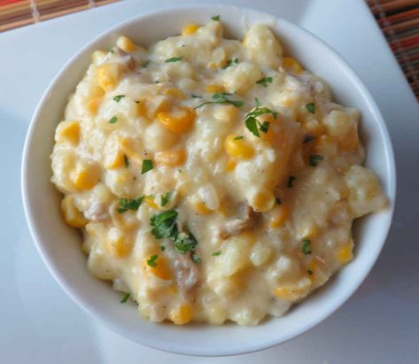 Corn mashed potatoes take potatoes to a new place. That sweet corn pop with the creaminess of the potatoes makes for the perfect combination. Dinner Ideas With Mashed Potatoes, Corn Mash, Potatoes And Corn, Cream Corn Casserole, Cream Style Corn, Boursin Cheese, With Mashed Potatoes, Potato Recipes Side Dishes, Cedar Planks