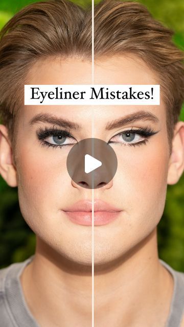 Trevor Barrett on Instagram: "Liner & Lash Mistakes I used to make!🖤✨Disclaimer!🚨 This is just what I’ve found to benefit my personal eye shape! - everyone’s style preference & eye shape is going to be different! (my verbal disclaimer was cut off, 90 sec limit!)  My personal goal is to open, lift, and elongate the eyes. So this is simply how I like to do my liner now to better compliment/show my eyes the way I prefer. I also wanted to show how I’ve improved the texture / finish of the liner. Trends will change no doubt, but I feel the current side looks more like me!😊  Hope this helps! Let me know any questions you have 🥰 Liner: #trevorxdoseofcolors Hypnotic Ink Liquid Liner (25% off with code TREVOR at @doseofcolors  @lillylashes false lashes  @fentybeauty Hella Thicc Mascara  @esteel How To Line Eyes, Eyeliner Lower Lid, Elongate Eyes Makeup, Eye Liner For Deep Set Eyes How To Apply, Apply Liquid Eyeliner, Eyeshadow Lower Lash Line, Eyeshadow On Bottom Lash Line, Black Eye Pencil, Makeup Hacks Tutorials