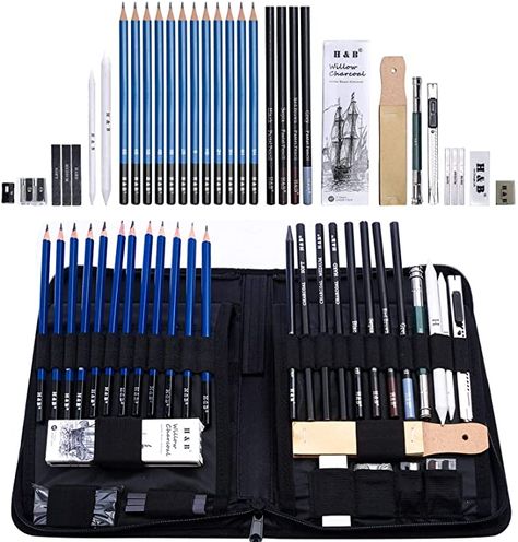 Best Sketching Pencils, Sketch Kit, Drawing Kit, Drawing Kits, Drawing Materials, Drawing Pencils, Artist Pencils, Tools Drawing, Drawing Tutorials For Beginners