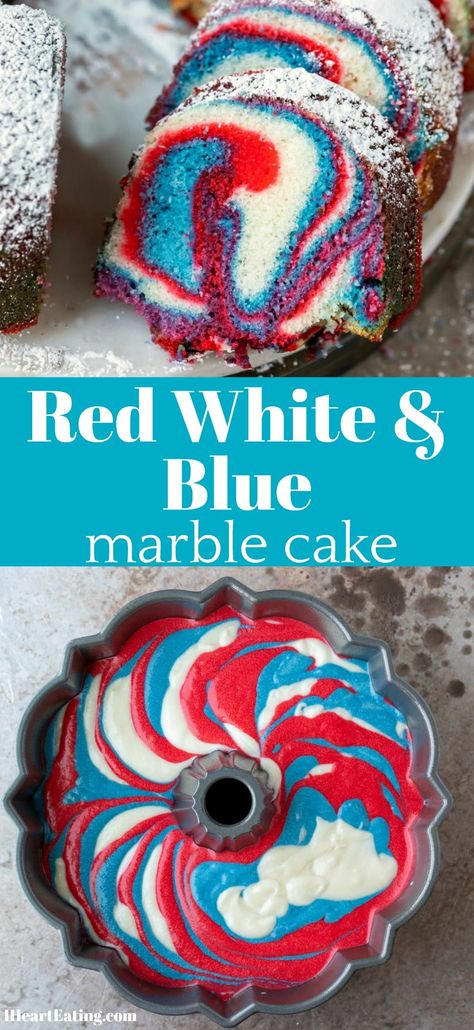 Homemade Fourth Of July Cake, Tear And Share Cupcakes Pull Apart, 4th Of July Bundt Cake Ideas, Low Sugar 4th Of July Desserts, Hello Cake Recipe, Fourth Of July Baking Ideas, Best Summer Cake Recipes, Forth Of July Cake Ideas, July 4th Birthday Cake