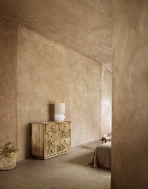 Concrete Effect Paint, Wabi Sabi Interior, Polished Plaster, Material Board, Scandinavian Wall, Scandinavian Living, Mediterranean Homes, Plaster Walls, Wine Room