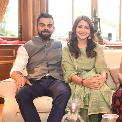 More pics of @anushkasharma & @virat.kohli at the Indian High Commission Anushka Sharma Traditional, Virushka Wedding, Register Marriage, Groom Costume, Anushka Virat, Virat Anushka, Anushka Sharma Virat Kohli, Anushka Sharma And Virat, Virat Kohli And Anushka