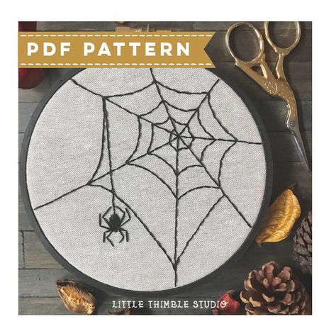 Halloween Spiderweb PDF Embroidery Pattern. Hoop Embroidery Pattern. DIY Embroidery. Halloween Wall Decor. DIY Spooky Home Decor. by LittleThimbleStudios on Etsy https://www.etsy.com/listing/559066681/halloween-spiderweb-pdf-embroidery Embroidery Halloween, Pdf Embroidery Pattern, Spooky Home, Homestead Life, Spooky Home Decor, Halloween Embroidery Designs, Idle Hands, Punk Patches, Halloween Wall Decor