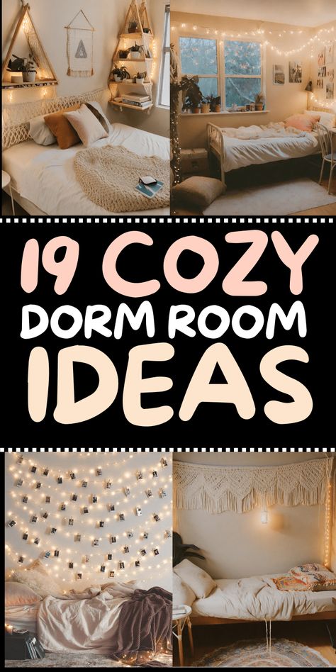 19 Cozy Dorm Room Ideas - Tiwala Lifestyle Dorm Room Theme Ideas, Cozy Dorm Room Ideas, Dorm Rooms Decorating, Decorating Dorm, Dorm Room Themes, Dorm Room Decorating Ideas, Cozy Dorm, Room Decor Dorm, Dorm Room Decorating