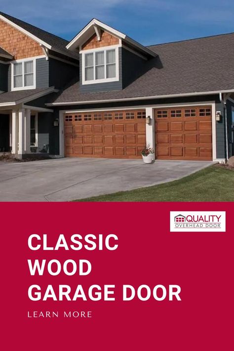 Transform your home’s curb appeal with our Classic Wood Garage Doors! These premium, handcrafted doors offer a timeless, natural look that adds warmth and elegance to any exterior. Elevate your home’s style with this durable and stunning garage door option. #GarageDoors #WoodGarageDoors #CurbAppeal #ExteriorDesign #HomeImprovement Oak Garage Doors, Faux Wood Garage Door, Wood Garage, Garage Door Styles, Wood Garage Doors, Garage Service Door, Overhead Door, Door Styles, Garage Door