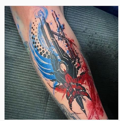 Mass Effect Tattoo, Halo Tattoo, Left Arm Tattoos, Unique Tattoos For Men, Gamer Tattoos, Mystical Tattoos, Reaper Tattoo, Best Wallpapers, Gaming Tattoo