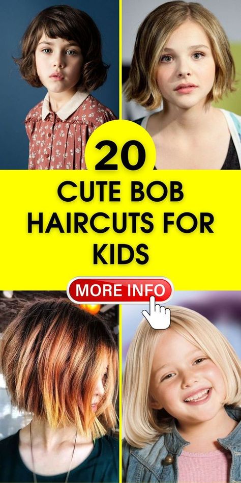 Embrace a unique style with Cute Bob Haircuts for Kids 2024 featuring inverted bobs. These haircuts are playful and edgy, perfect for kids who love to stand out. Bob Haircut For Kids, Bob Haircuts For Kids, Haircut For Kids, Haircuts For Kids, Kids Short Haircuts, Kids Bob Haircut, Short Hair For Kids, Kids Bob, Bob Haircut For Girls