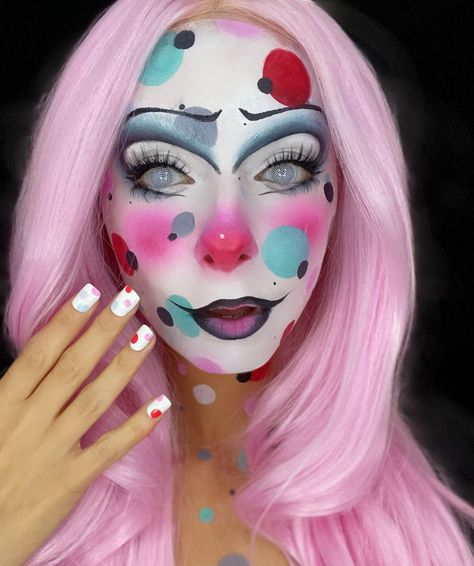 Happy Halloween!💜💙💗🤡 Products used- @mehronmakeup - blend stick- white. - setting powder (neutral). - paradise paints. @beautycreations.cosmetics - circus clown palette. @ionicosmetics_ - halfling lashes. @eyecandyscom - mesh white. Wig: @litunicornswigs - glow diva. Nails: @neverhaveiever . . Ignore tags. . . #makeup #reels #makeupideas #happyhalloween #halloween #foryou #fyp #makeuptransformation #makeuptransition #explorepage #explore #clownmakeup #mehronmakeup Clown Palette, White Wig, Halloween Products, Mehron Makeup, Diva Nails, Circus Clown, Clown Makeup, Setting Powder, Christmas Lights