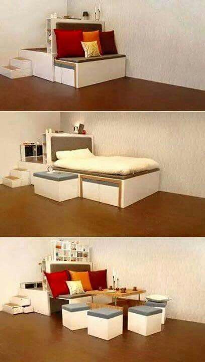 Very cool furniture Space Saving Ideas For Home, Compact Furniture, Multipurpose Furniture, Tiny Spaces, Compact Living, Functional Furniture, Space Saving Furniture, Small Space Living, Small Living