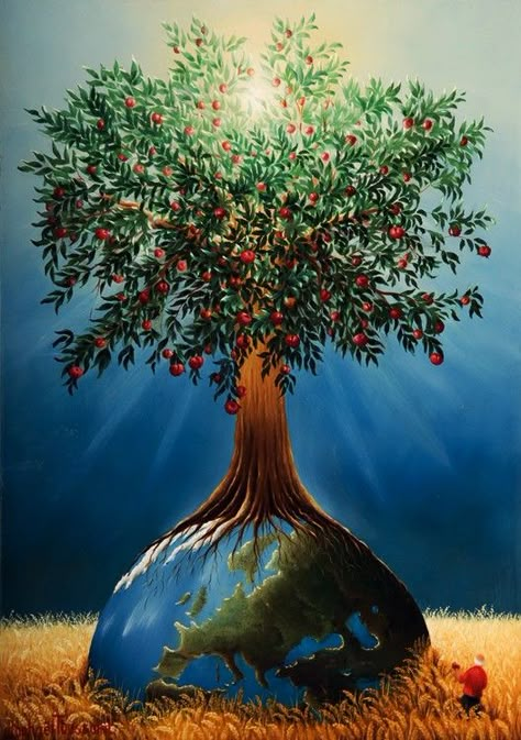 Proverbs and the Tree of Life Tree Of Life Painting, Tree Of Life Art, Blue Earth, Prophetic Art, Celtic Tree Of Life, Soyut Sanat Tabloları, Celtic Tree, Earth Art, Tree Tattoo