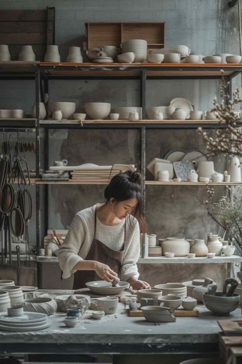 38 Pottery Studio Spaces Where Minimalist Design Sparks Maximum Creativity (Concept Interiors) Pottery Workshop, Ceramic Workshop, Tanah Liat, Clay Studio, Concept Photos, Dream Studio, Studio Ideas, Ceramic Studio, Pottery Designs