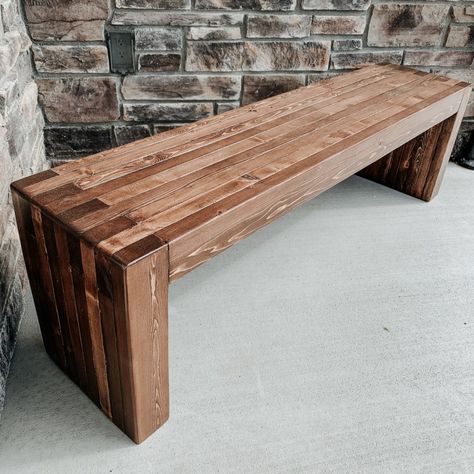 1x4 Wood Bench Diy, Scrap Wood Bench Diy, Diy Front Porch Bench, Bench For Front Porch, 2x4 Table, Entry Bench Diy, Dinign Room, Wood Bench Entryway, Plant Bench