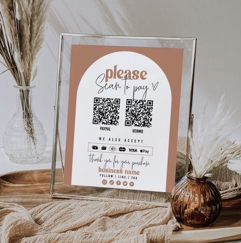 Payment Display Sign, Scan To Pay Sign Ideas, Small Business Payment Sign, Business Payment Signs, Payment Sign Craft Fair, Diy Scan To Pay Sign, Payment Reminder Sign, Scan To Pay Sign Diy, Payment Options Sign