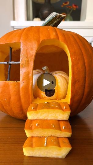 198K views · 4.6K reactions | How to make a Pumpkin House! 🏡 | How to make a Pumpkin House! 🏡

This pumpkin carving idea is super cute AND super easy! #pumpkin #pumpkinpatch #pumpkincarving #Halloween #crafting | By Jeff & Lauren | Starting with an already
prepped pumpkin and I've got this nice flat side. I'm
going to take my carving tool and start right down just
kind of closer to the base. Make a straight line across.
Now, I'm going to come up and to the best of my
abilities, I am going to go ahead and make this rounded.
I'm very pleased with my curve. I'm going to save this. Save
this for later. Next I'm going to make a square right
here. Grab some sticks. Alright. Take this piece. Gonna
clean up this part of it. Make it more even. And going to Grab some toothpicks. Poke this
through. Pumpkin Carving Ideas Toothpicks, Pumpkin Carving House Ideas, House Carved Pumpkin, 2 Pumpkin Carving Ideas, Pumpkin House Carving Ideas, Pumpkin Houses Carving, Pumpkin Carving Ideas House, Pumpkin Carving House, Pumpkin House Carving