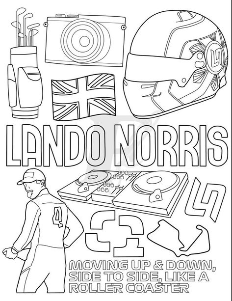 Formula 1 Colouring Pages, F1 Tattoo Ideas Mclaren, Lando Norris Drawing Easy, Lando Norris Sketch, Formula 1 Coloring Pages, Lando Norris Tattoo Ideas, F1 Drawing Ideas, Lando Norris Tattoo, F1 Drawing Easy