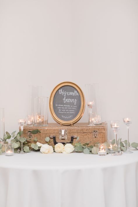 Memory Table With Candles, Angel Table Wedding, Memorial Centerpieces, In Memory Sign, Memorial Table, Memory Table Wedding, Wedding Memorial Sign, Memory Table, Reception Details