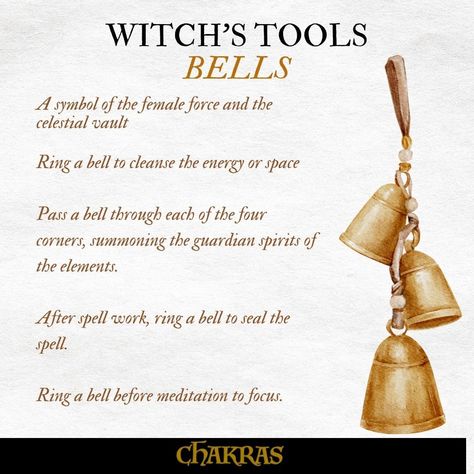 Witches Bells Protection Spell, Bells In Witchcraft, Witch Bells On Door Meaning, Witches Bells Meaning, Witch Bells Meaning, Witch Protection Bells, Making Witches Bells, Athame Diy, Witch’s Bells