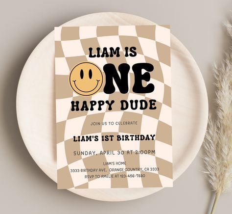 One Happy Dude Invitation Template, First Birthday Morning Ideas, Neutral One Happy Dude Birthday, One Happy Dude First Birthday Invitation, 1st Birthday One Happy Dude, One Happy Dude Birthday Invitations, One Happy Dude Invitation, One Happy Dude First Birthday Food, 1st Year Birthday Party Ideas Boy