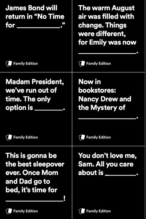 Cards Against Humanity Family Edition Free Downloadable Game Diy Cards Against Humanity, Cards Against Humanity Funny, Cards Against Humanity Game, Poop Jokes, Vacation Games, 19th Birthday, Black Card, Some Cards, Small Cards