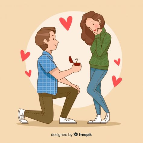 Romantic marriage proposal concept Wedding Couple Cartoon, Romantic Marriage, Love Cartoon Couple, Marriage Couple, Romantic Proposal, Cute Couple Drawings, Couple Illustration, Marriage Proposal, Cute Couple Cartoon