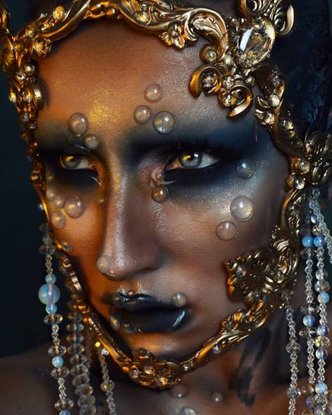 Makeup Artist Creates Dark Fantasy Costumes From The Lightweight Wearable Porcelain And Stained Glass Baroque Frame, Candy Makeup, Avant Garde Makeup, Fantasy Costumes, Professional Makeup Artist, Fantasy Makeup, Editorial Makeup, Costume Makeup, Face Framing