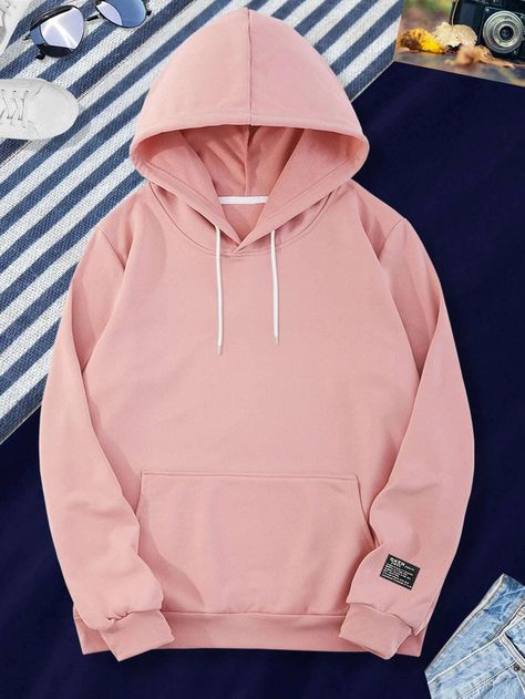 Twins Clothes, Men Sweatshirts, Hoodie Aesthetic, Twin Outfits, Men Hoodies, Pink Men, Kangaroo Pocket Hoodie, Sweater Fits, Pocket Hoodie