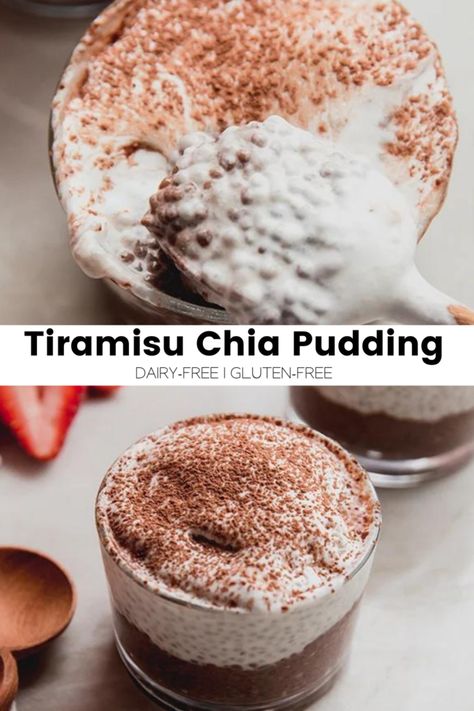 Chia Pudding Coconut Cream, Chia Tiramisu, Paleo Tiramisu, Tiramisu Chia Pudding, Dairy Free Tiramisu, Unbound Wellness, Vanilla Chia Pudding, Aip Desserts, Paleo Baking