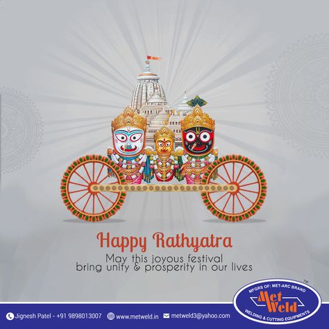 MetWeld wishes everyone a very happy Rath Yatra. May Lord Jagannath bless us all with peacs and prosperity. #happyrathyatra #lordjagannath #CNCPlasmaCuttingMachine   #LaserCuttingMachineManufacturers  #WeldingPositionerManufacturers Rath Yatra Creative Poster, Happy Rath Yatra, Welding Positioner, Rath Yatra, Vishnu Wallpapers, Lord Jagannath, Birthday Greetings Friend, Happy Birthday Greetings Friends, Lord Vishnu Wallpapers