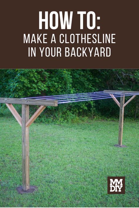 Clothes Lines Ideas Outdoor Diy, Wood Clothes Line, Diy Clothing Line Outdoor, How To Make A Clothes Line Outside, Build A Clothesline, Wooden Clothes Line Ideas Outdoor, Wooden Clothes Line, Clothes Drying Line Outdoor, Outdoor Clothesline Ideas