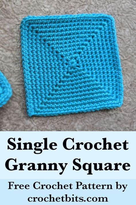 Master the basics with our Single Crochet Granny Square pattern! Perfect for beginners or a simple, clean look in your projects. Ideal for creating blankets, bags, and more with a timeless, classic design.  #singlecrochet⁠ #singlecrochetgrannysquare⁠ #crochetpattern⁠ #crochet⁠ #howtocrochet⁠ #crochetgrannysquare ⁠ #grannysquare ⁠ #crochetsquare ⁠ #crochetgranny Closed Granny Square Crochet Pattern, Crochet Perfect Square, Single Crochet Square Pattern, Simple Square Crochet Pattern, Easiest Granny Square Crochet Pattern, Solid Square Crochet Pattern, Granny Square Crochet Pattern Single Color, Circle To Square Granny Square, Crochet Granny Square Blanket Pattern Free Simple