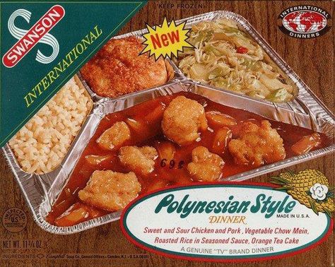 Libbyland TV Dinners | These 8 vintage frozen TV dinners look strange and unhealthy and we ... 1970s Snacks, Quisp Cereal, Swanson Tv Dinner, Orange Tea Cake, Vegetable Chow Mein, Vintage Grocery, Frozen Dinner, Retro Food, Orange Tea