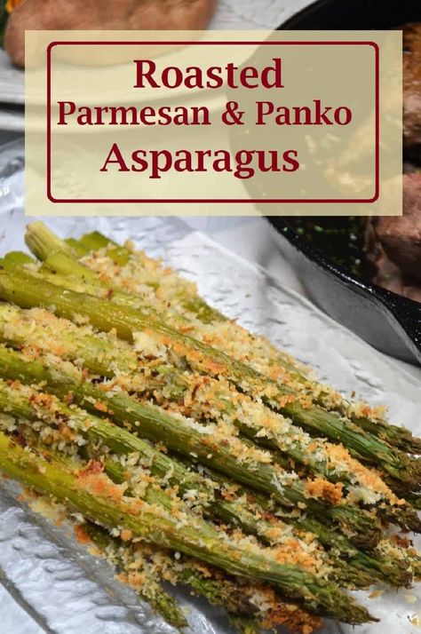 Parmesan Crusted Asparagus Baked, Panko Asparagus, Roasted Asparagus Parmesan, Parmesan Crusted Asparagus, Side Vegetables, Bread Crumbs Recipe, Asparagus Recipes Baked, Asparagus Recipes Roasted, Roast Vegetables