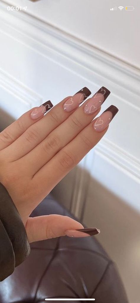 Brown Acrylic Nails, Sassy Nails, Grunge Nails, Basic Nails, Her Nails, Classy Acrylic Nails, Nails 2023, Acrylic Nails Coffin Short, Minimalist Nails