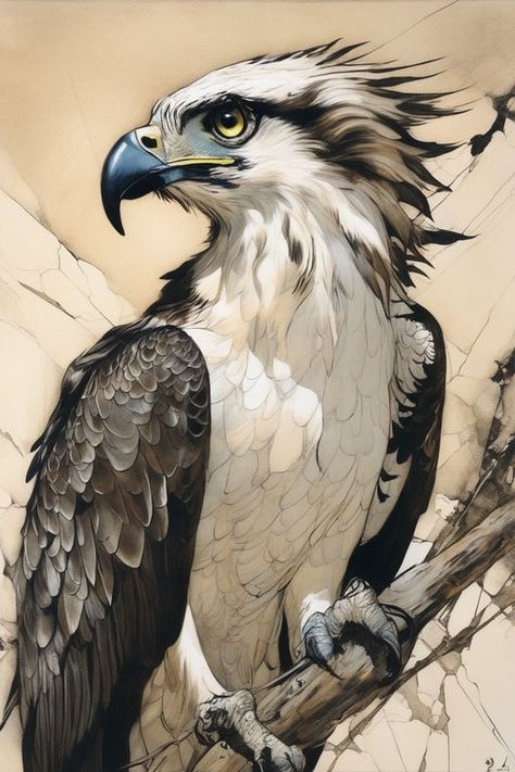 Osprey Osprey Bird Painting, Osprey Bird Drawing, Osprey Drawing Illustrations, Osprey Painting, Osprey Art, Osprey Drawing, Osprey Tattoo, Osprey Bird, Conservation Art