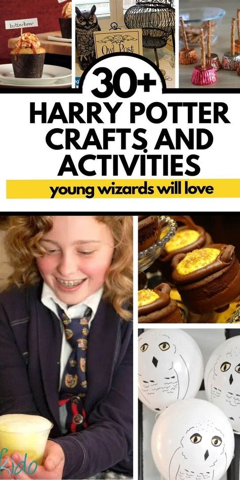 30+ Magical Harry Potter Inspired Crafts and Activities Harry Potter Activities For Kids, Diy Decor Bedroom, Harry Potter Spells List, Harry Potter Diy Crafts, Harry Potter Halloween Decorations, Harry Potter Party Ideas, Harry Potter Party Games, Harry Potter Snacks, Diy Harry Potter Crafts