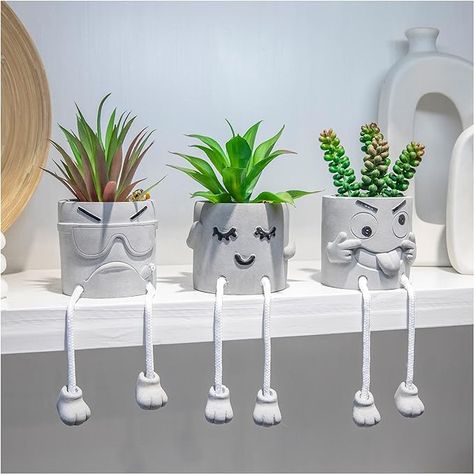 Amazon.com: VENY TAYA 3PCS Cute Artificial Plants Office Decor for Women and Men, Small Fake Plants Decor for Bedroom and Bathroom, Lovely Faux Succulent Desk Decor for Office and Home : Home & Kitchen Plants Office Decor, Plant Office Decor, School Office Decor, Plants Office, Office Decor For Women, Balcony Table, Fake Plants Decor, Fake Succulents, Succulents Plants